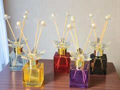 Kristal Cam Çiçek Detay Dekoratif Oda Kokusu