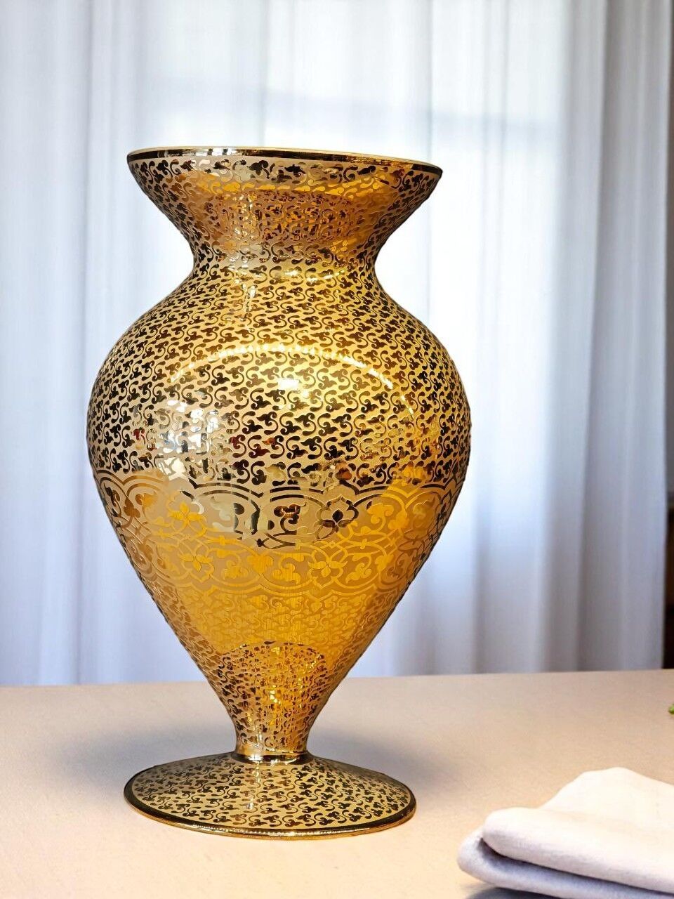 Gold Desenli Dekoratif Vazo