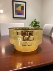 Kare Detay Gold Vazo