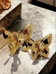 Gold Dekoratif 2li Kelebek Obje - Şık Ev ve Ofis Dekorasyonu için Altın Renkli Kelebekler - 2 Adet