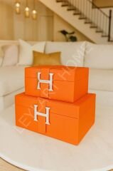 2'li Hermes Dekoratif Kutu