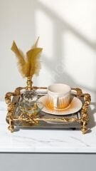 METAL SUNUMLUK KAHVE TEPSİSİ