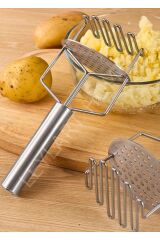 Yeni Çift Katmanlı El Patates Ezici, Paslanmaz Çelik Patates Püresi Presi