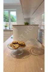 Ayaklı Kapaklı Servis Tabağı Kurabiyelik 16 cm