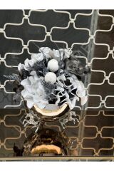 Yapay Çiçekli Gümüş Atlı Vazo No:1