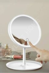 beyaz LED Işıklı Dokunmatik Masa Üstü Makyaj Aynası – 3 Mod Aydınlatma